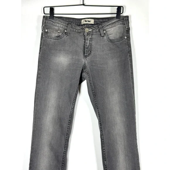 Acne Studios Kex Nightster Jeans Womens 29 x 34‎ Gray Denim Slim Y2K Minimalist - Picture 2 of 16